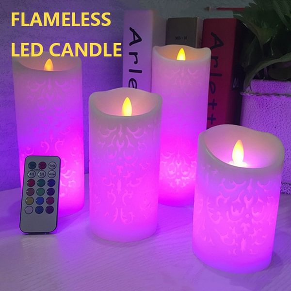 Remote Color Change Led Wax Candle Light, Birthday Party Candle, Wedding Candles, Christmas / New Year Home Decoration(High Size:10Cm/12.5Cm/15Cm)