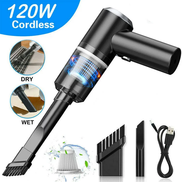 Cordless Vacuum Cleaner for Car, Powerful Cordless Rechargeable Hand Vacuum Cleaner, Car Portable Vacuum, Wet Dry Use in Home Kitchen Car for Pet Hair (Mini)