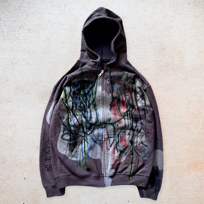 Tide brand graffiti personalized print long-sleeved hoodie