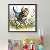Cat-Partial 11CT Stamped Cross Stitch Bead Embroidery 36*36cm/14.17*14.17in tapestrymarket