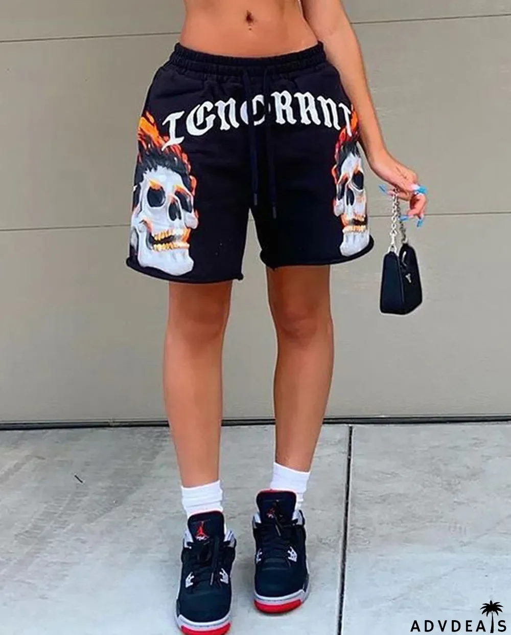 Summer Casual Print Drawstrings Jogger Shorts