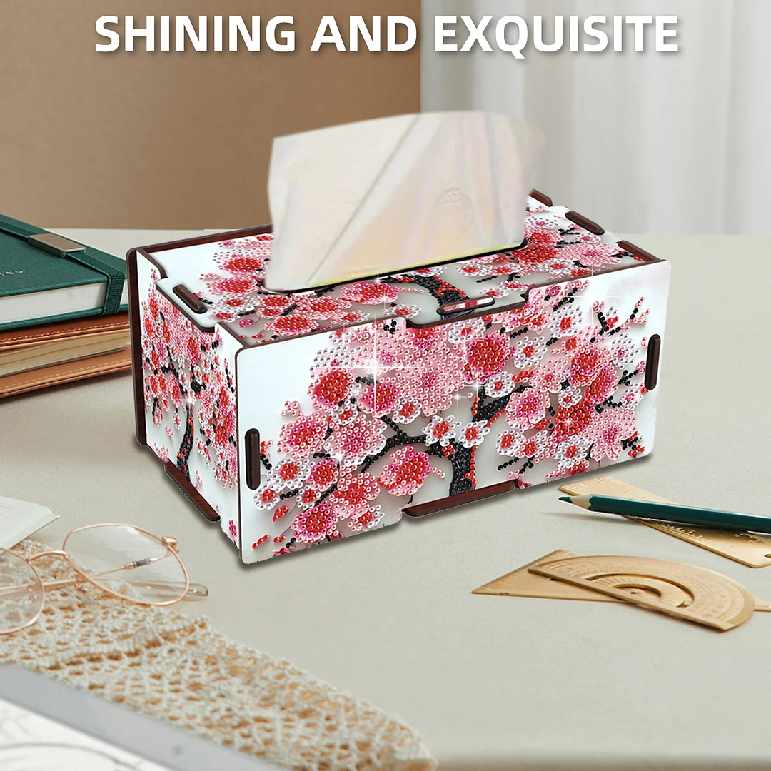 Wooden Diamond Painting Tissue Box for Home and Office Decoration (ZJH037)