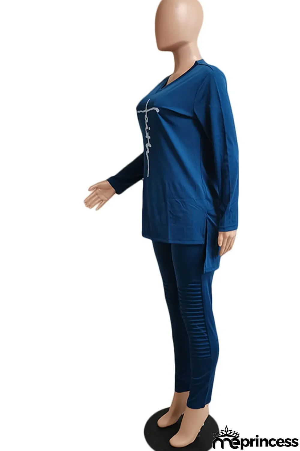 Yellow Casual Print Split Joint Asymmetrical V Neck Long Sleeve Two Pieces