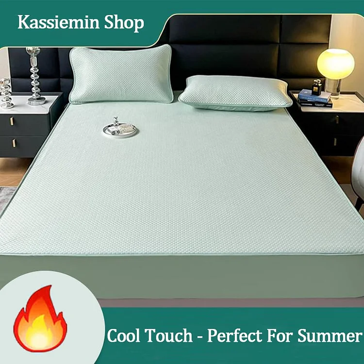 (🔥Big Sale)Retractable summer pure cotton Ice silk fitted sheet / quick cooling bed cover