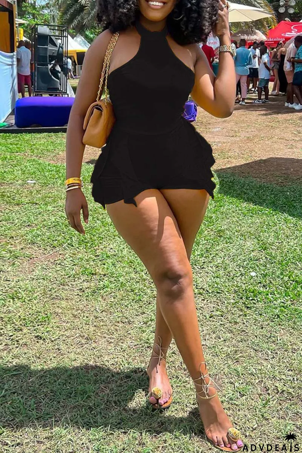 White Casual Solid Patchwork O Neck Skinny Romper