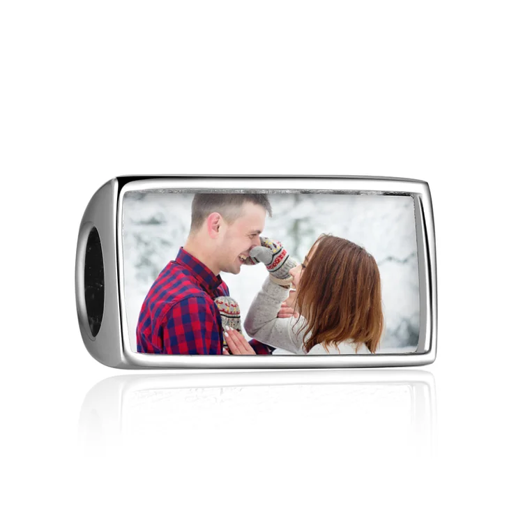 Cuboid Shaped Engraved Photo Charm