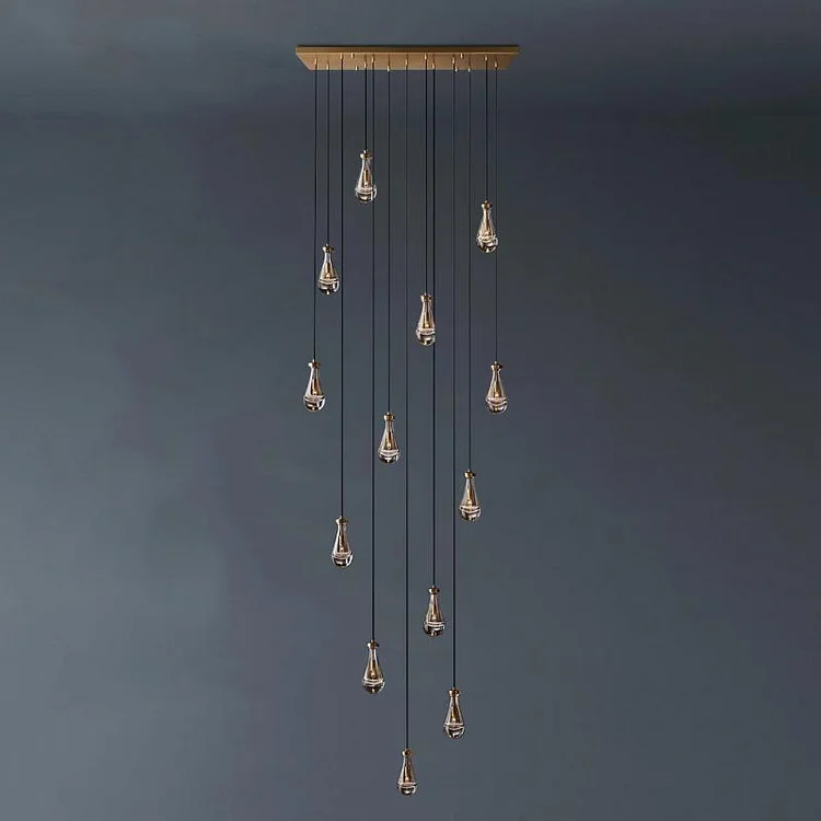 Raindrop 13-Light 54" Linear Glass Chandelier Vjlight
