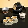 One Pot Three Cups Travel Tea Set Portable Set Outdoor Camping Tea Brewing Covered Bowl