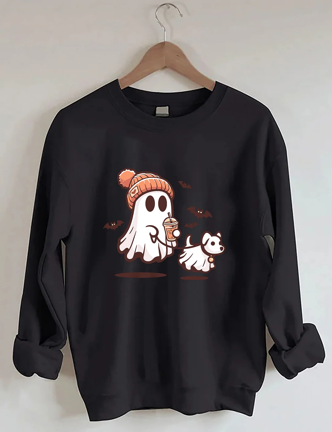Ghost With Walking Dog Sweatshirt