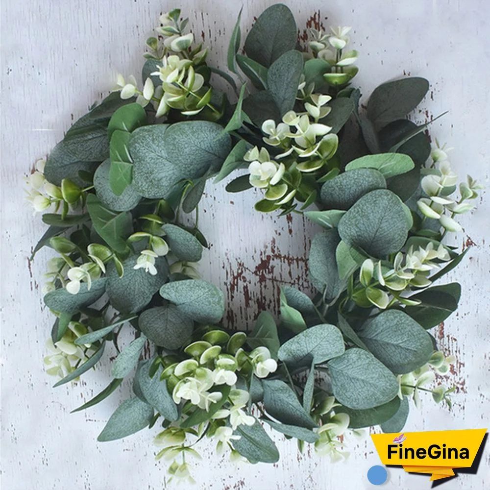 Artificial Flower Wreath Eucalyptus Leaf Garland Door Wreath Spring Wreath For Front Door Indoor Or Outdoor Wall Wedding Home