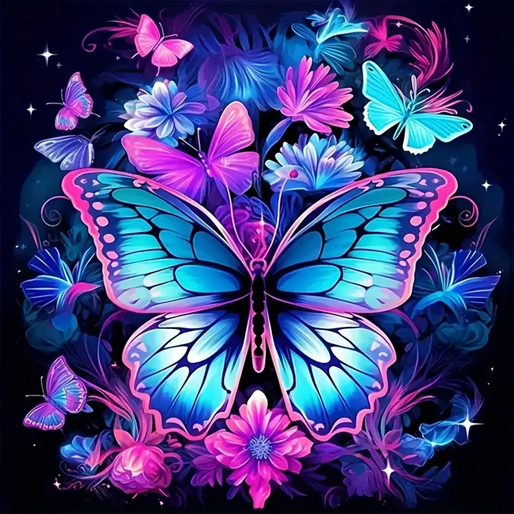Butterfly 30*30CM (Canvas) Full Round Drill Diamond Painting gbfke