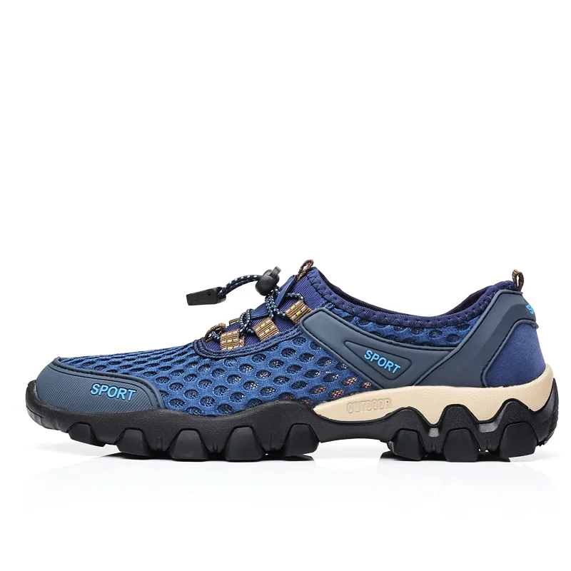 Churchf Summer Breathable Men Hiking Shoes Suede Mesh Outdoor Men Sneakers Climbing Shoes Men Sport Shoes Quick-dry Water Shoes