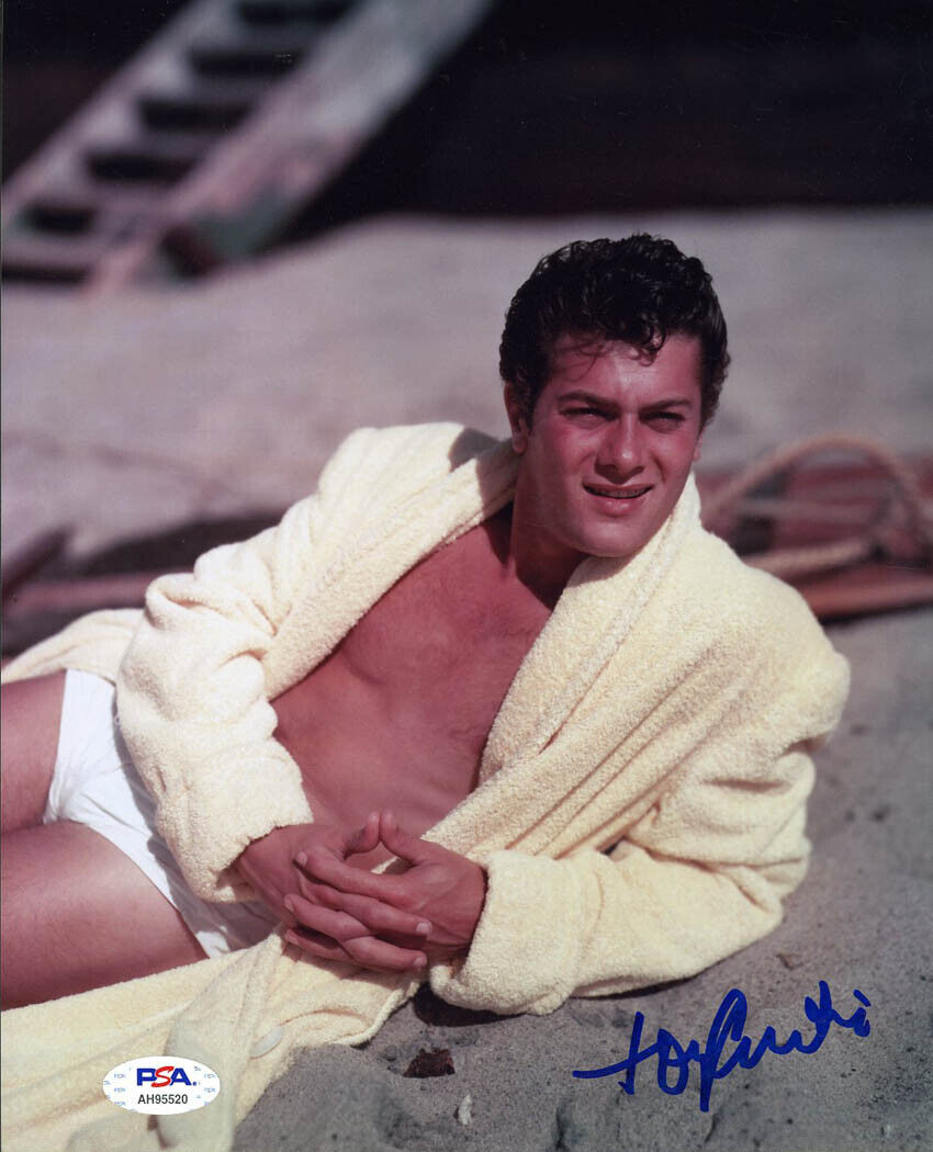 Tony Curtis SIGNED 8x10 Photo Poster painting Some Like It Hot Houdini SEXY PSA/DNA AUTOGRAPHED