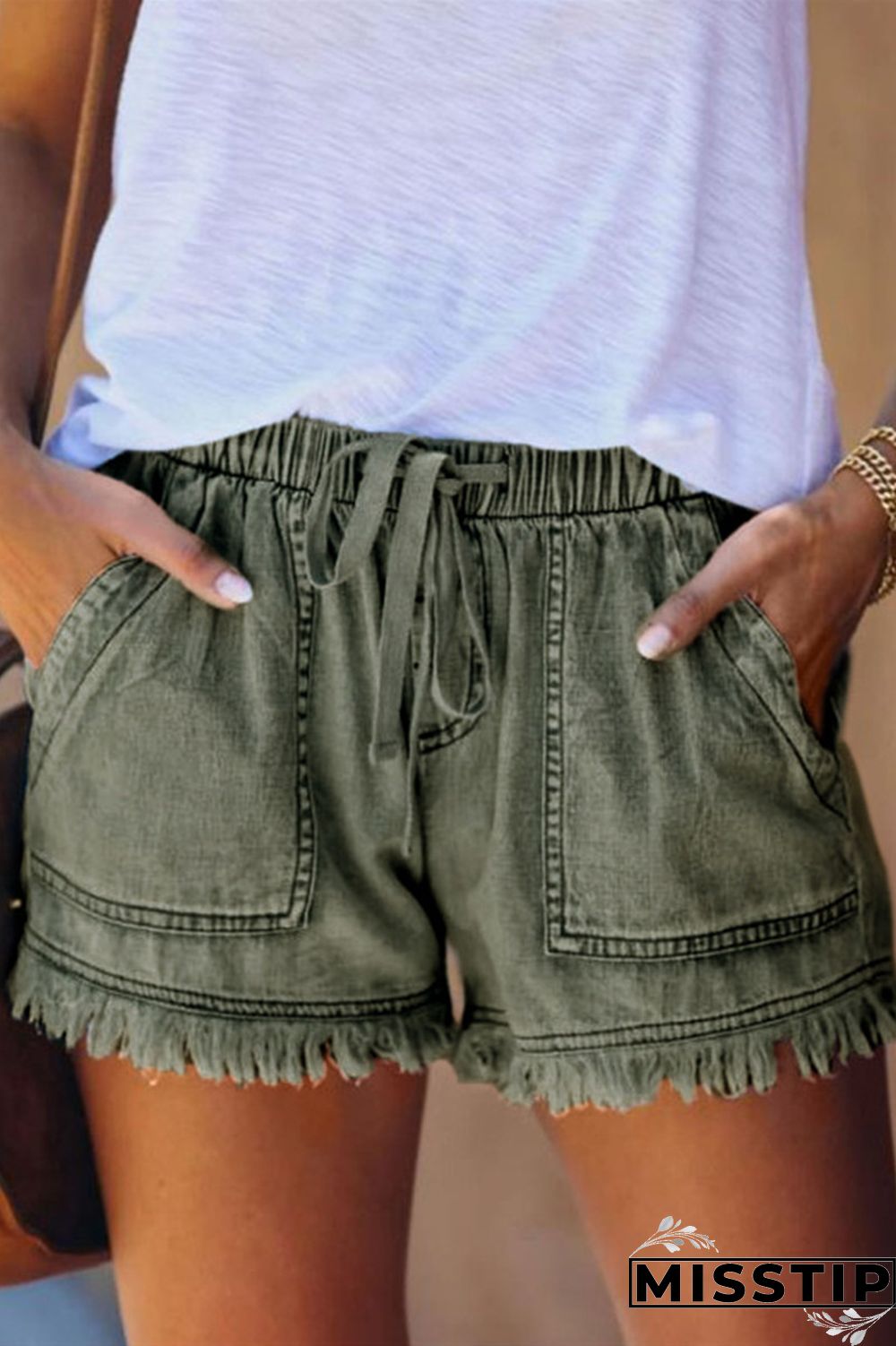 Khaki Fashion Casual Regular Solid Jeans