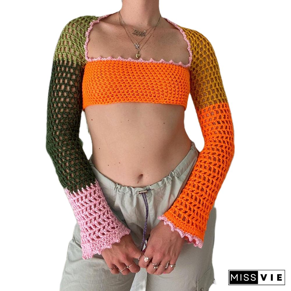 Women Striped Print Y2K Knitted Sweaters Autumn Loose Pullovers Streetwear Vintage Harajuku Cute Knitwear Retro Shirt