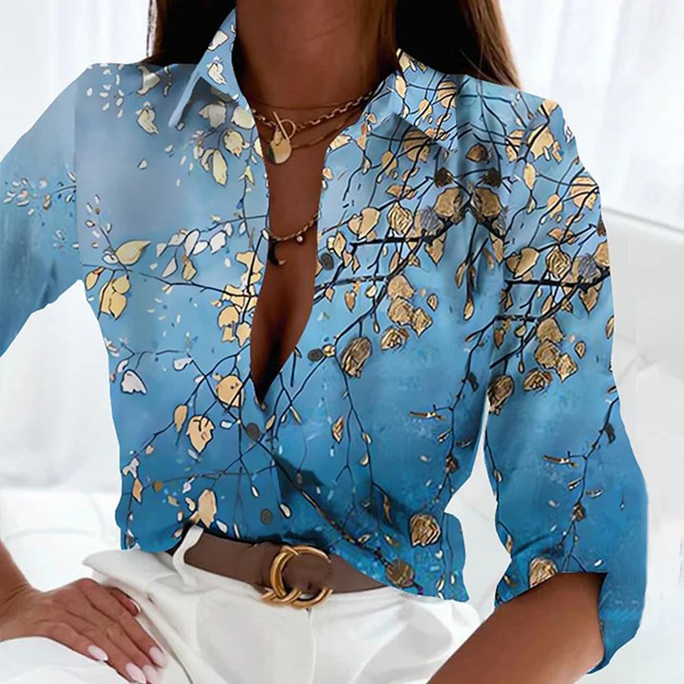 Fashion Print Long Sleeve Casual Shirt