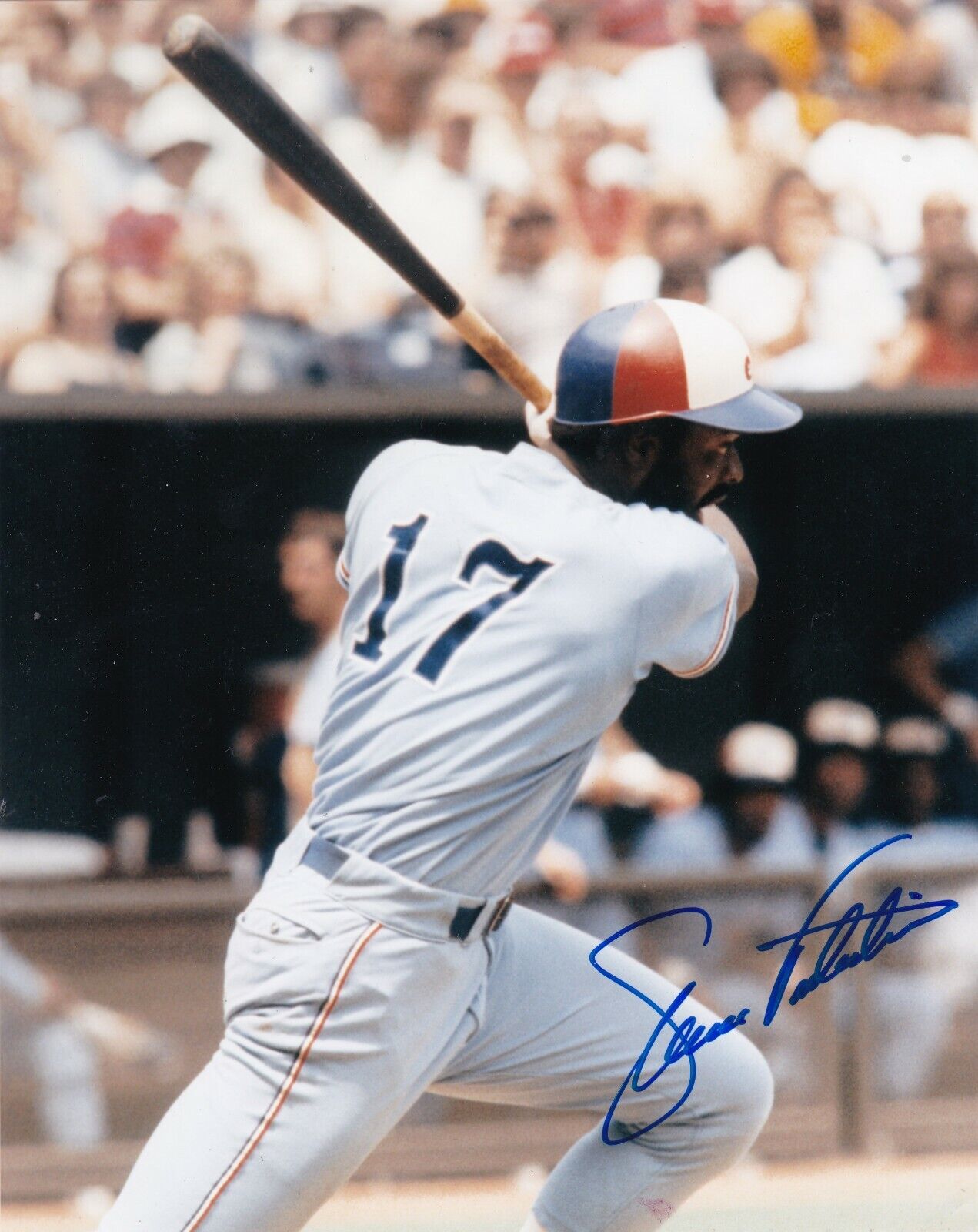 ELLIS VALENTINE MONTREAL EXPOS ACTION SIGNED 8x10