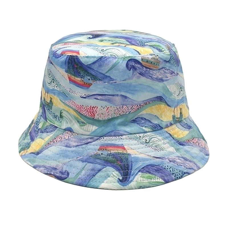 Unisex Fashion Geometric Printing Flat Eaves Bucket Hat