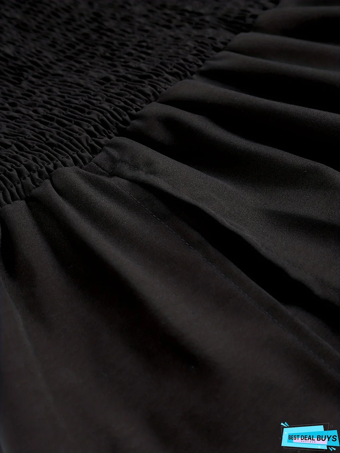 Solid Split Hem Shirred Skirt, Casual Skirt For Spring & Summer, Women's Clothing