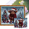 Christmas Highland Cow-14CT Stamped Cross Stitch 50*40cm tapestrymarket