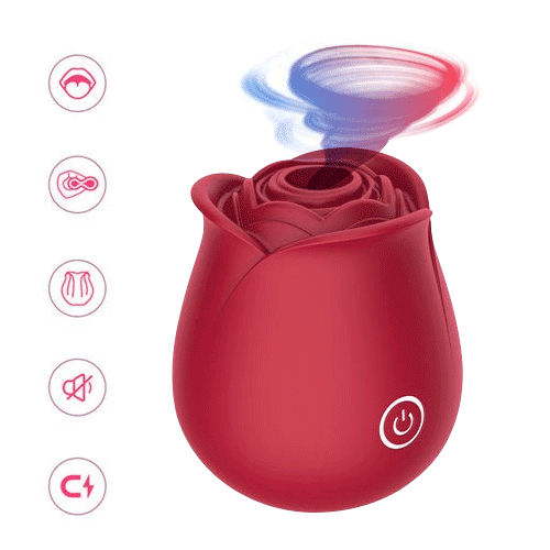 Rose Sucking Vibrator the Rose Female Sex Toy in Red - Rose Toy