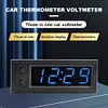 3 in 1 Car Temperature Clock LED Display Electronic Clock Voltmeter Luminous 12V