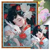 >SALE<Full Embroidery Eco-cotton Thread 11CT Printed Girl Cross Stitch Artwork 40x55cm