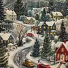 Christmas Snow Scene-14CT Stamped Cross Stitch 50*50cm tapestrymarket