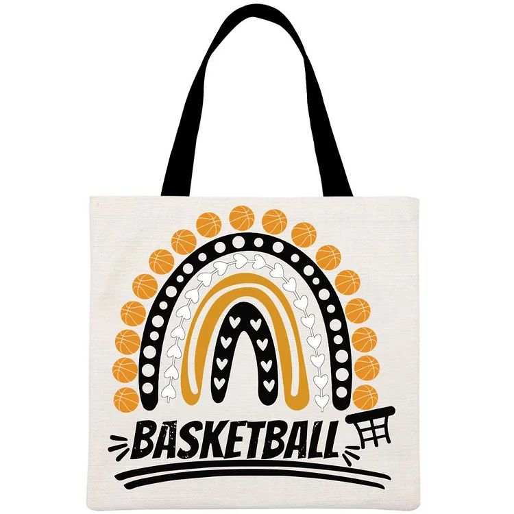 Rainbow Basketball Printed Linen Bag-Annaletters