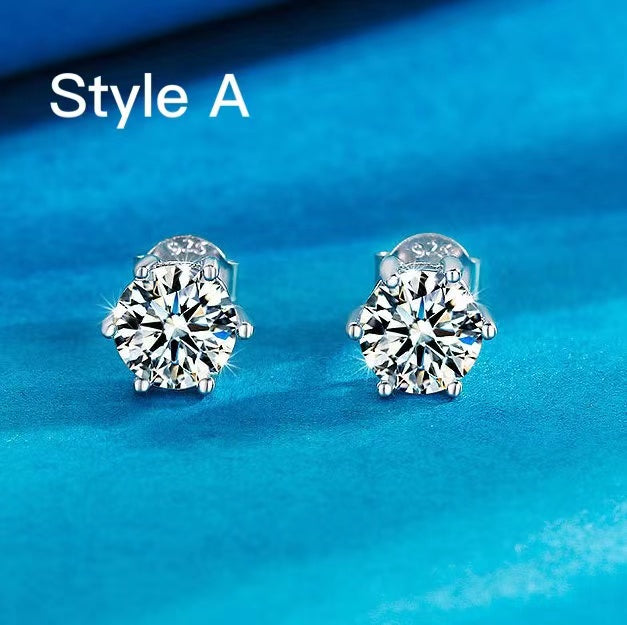Exquisite Stud Earrings In Sterling Silver