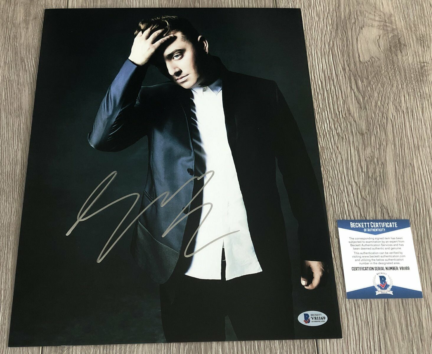 SAM SMITH STAY WITH ME SIGNED AUTOGRAPH 11x14 Photo Poster painting A w/PROOF & BECKETT BAS COA