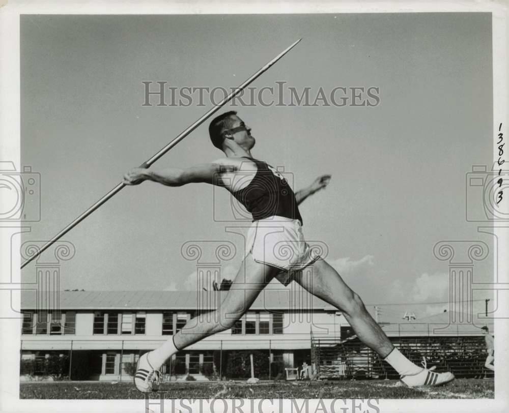 Press Photo Poster painting Larry Stuart, Javelin Thrower for USC - kfx21021