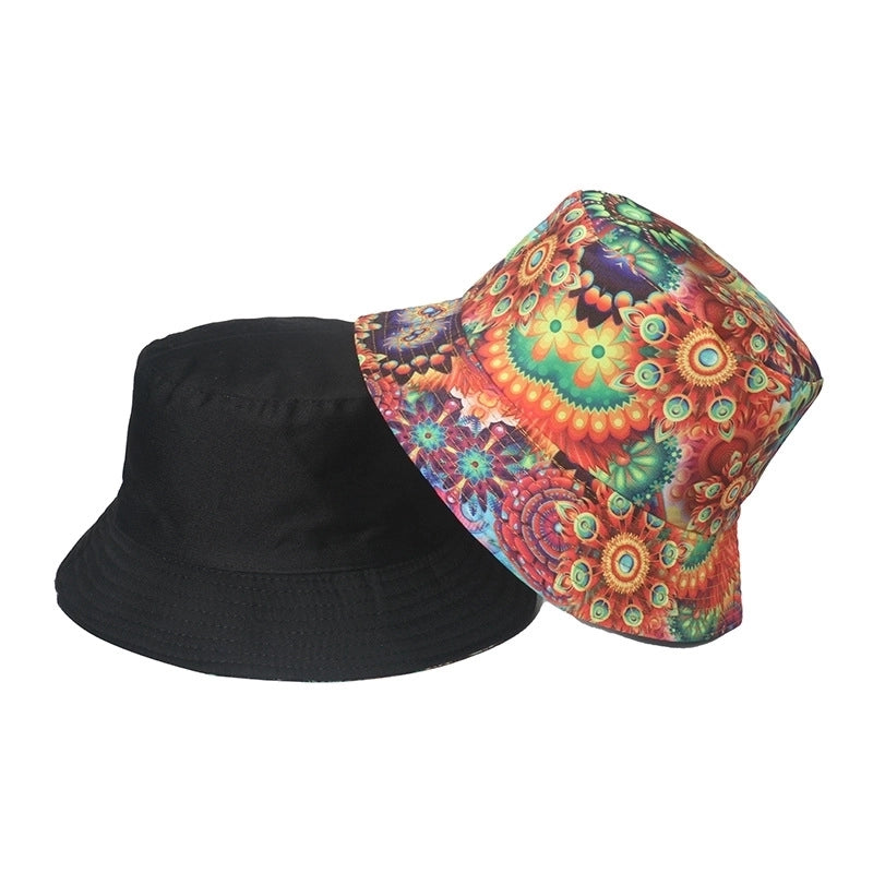 Unisex Minimalist Skull Sewing Flat Eaves Bucket Hat