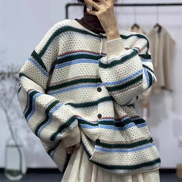 Chicfifth Sweater Women Winter Long Sleeve High Quality Autumn Vintage Top Knitted Cardigan