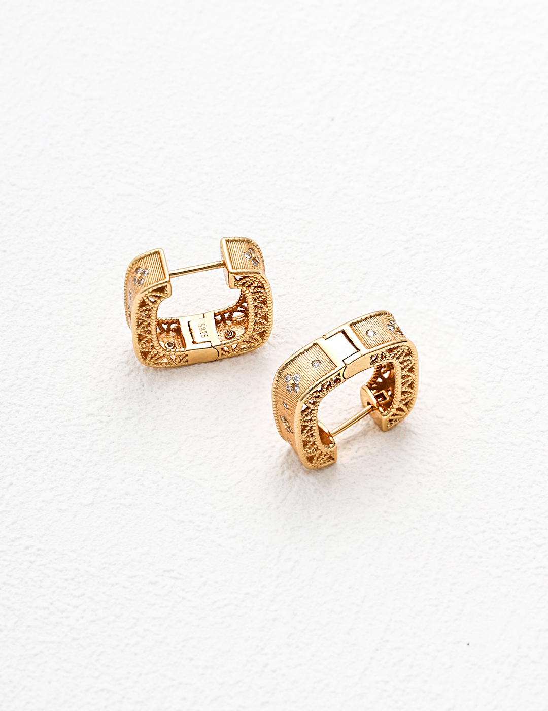 Lucky Square Hoop Earrings 