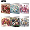 (US Only)6PCS Flowers DIY Diamond Art Greeting Cards Congratulations Cards & Gifts