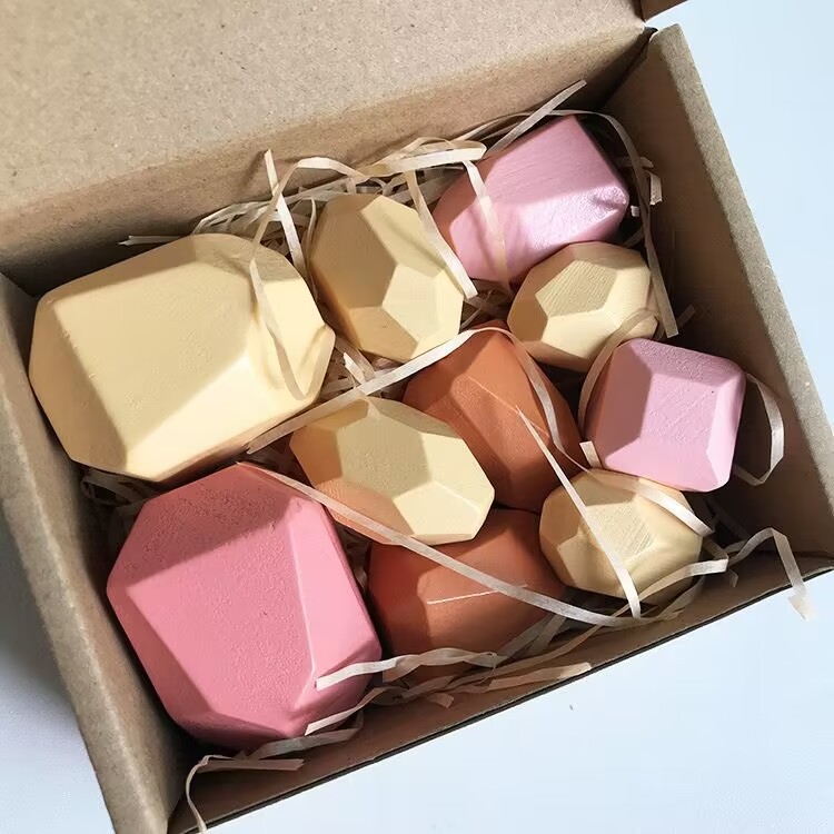 WOOD ROCK SET BALANCING BLOCKS NATURAL WOOD TOY | 168DEAL