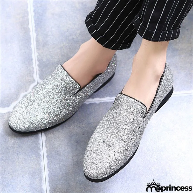Men's Fashion Glitter Party Dress Shoes