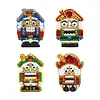 4pcs DIY Nutcracker Full Drill Special Shaped Diamond Painting Keychains Gifts