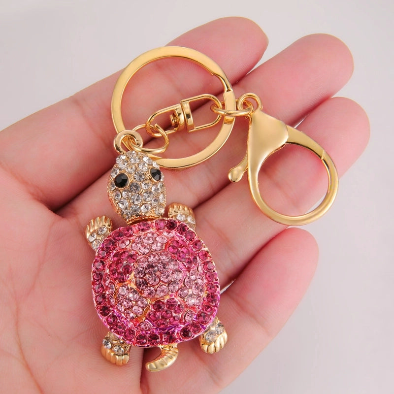 Cute Tortoise Alloy Inlay Rhinestones Women’s Bag Pendant Keychain