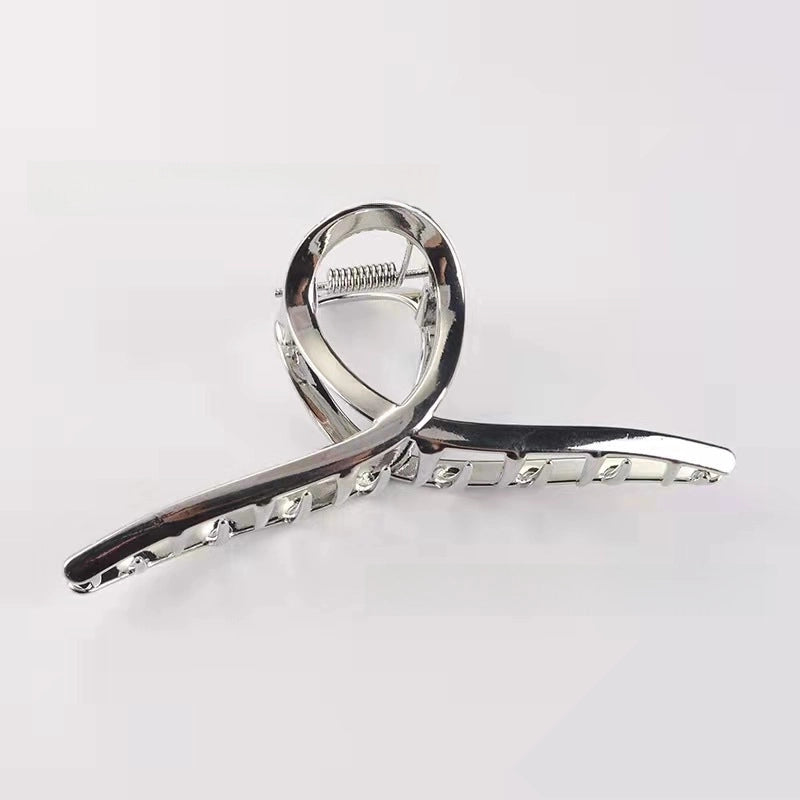 Metal Grab Clip Elegant Bow Hairpin Back Head Large Shark Clip French Pearl Clip Hair Accessories
