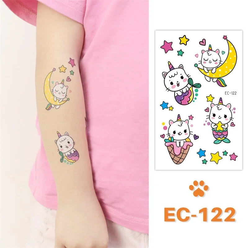 24 kinds Cute Cartoon Tattoo Stickers For Children faux tatouage temporaire Disposable Cat Dog Pets Temporary Waterproof
