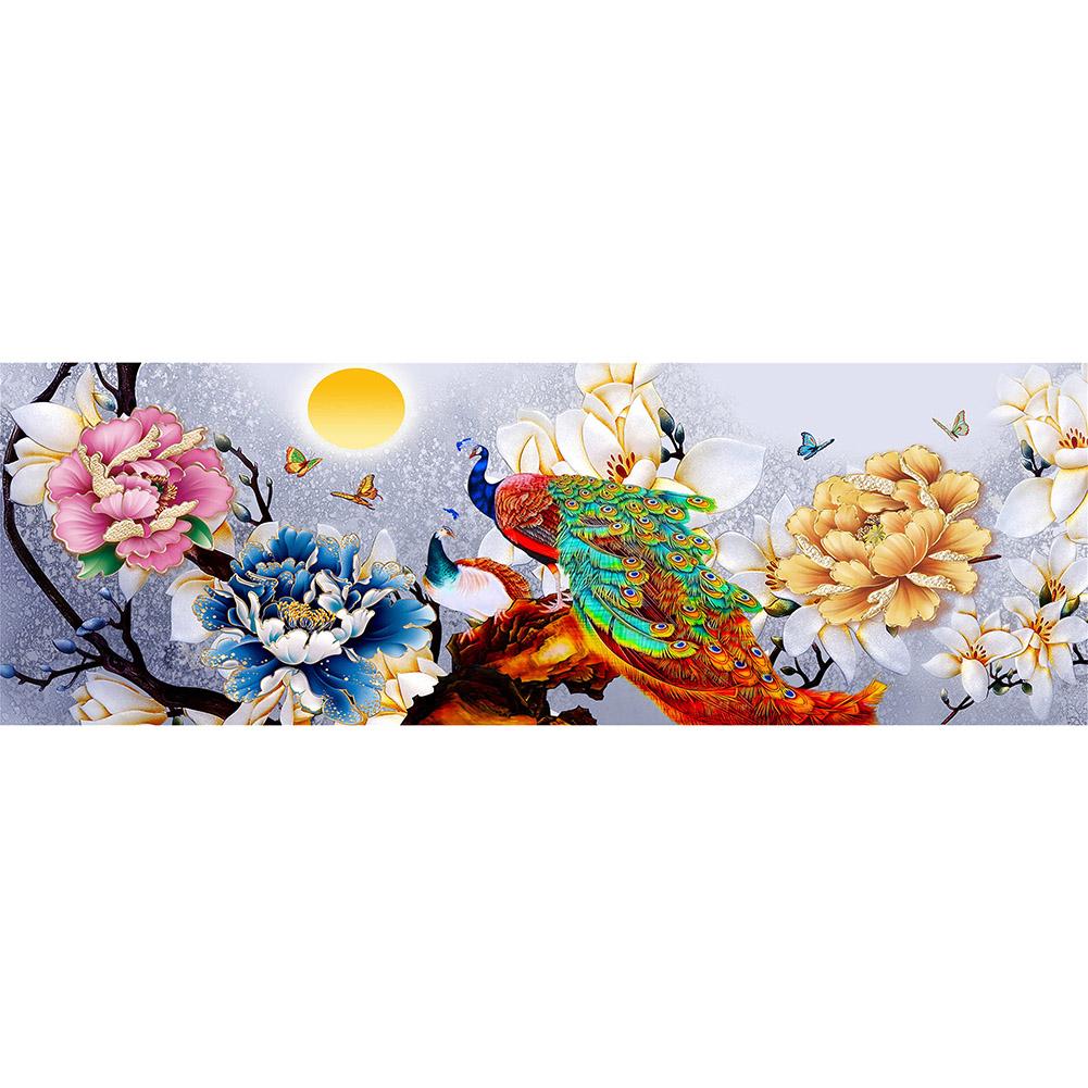 

80*30CM - Round Drill Diamond Painting - Peace Peafowl, 501 Original
