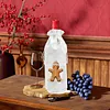 4 Pack DIY Rhinestone Drawstring Wine Gift Bags,  Diamond Painting Wine Decor Bag for Festival Gift Home Table Decor(Gingerbread Man)