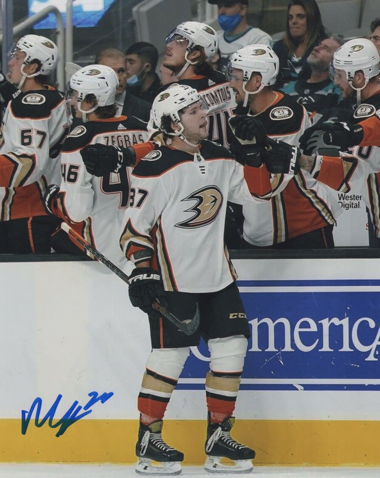 MASON MCTAVISH SIGNED AUTOGRAPH ANAHEIM DUCKS 8X10 Photo Poster painting PROOF #3