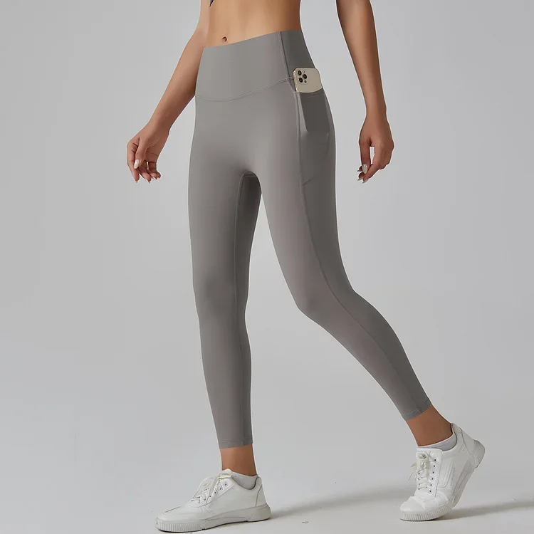 High Waisted Tummy Control Side Pocket Shaping Training Leggings