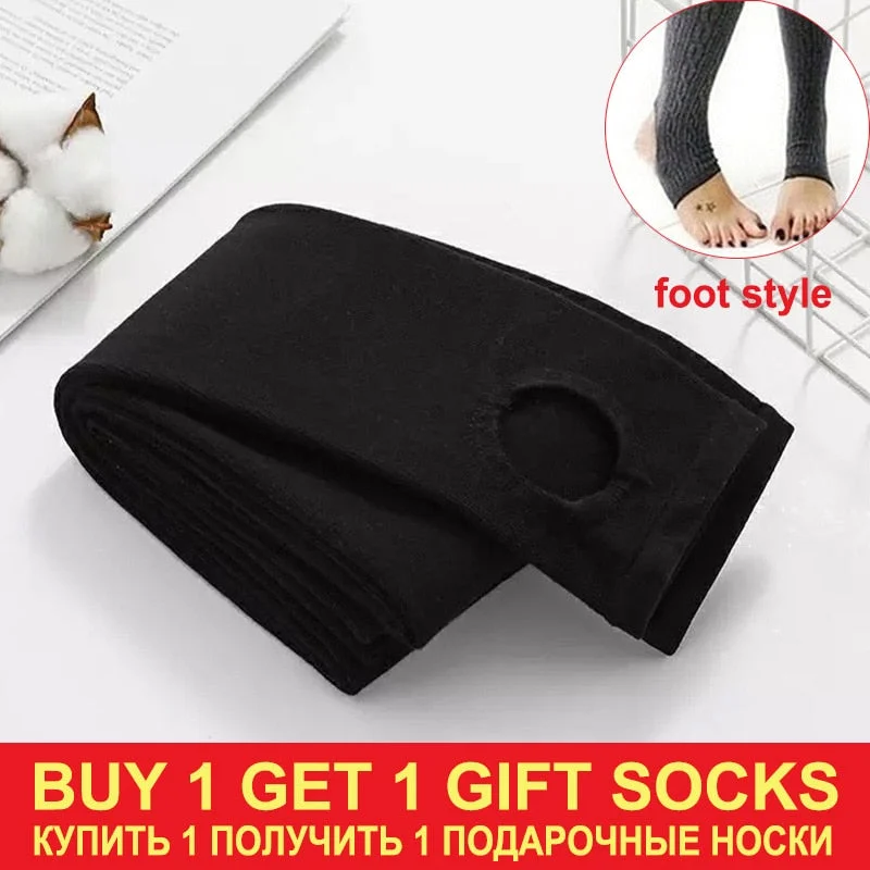 Warm Pantyhose Tights High Elastic Waist Thick Stockings Tights Female Striped Pantyhose 16 Solid Color Autumn Winter Tights