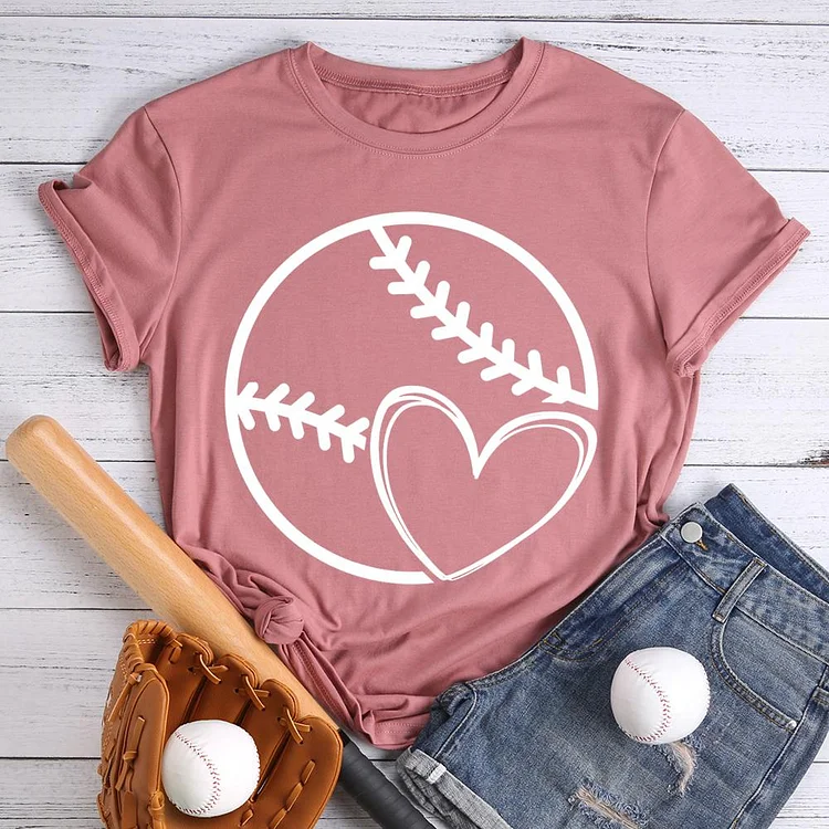 AL™ Baseball love heart T-Shirt Tee -00091-Annaletters