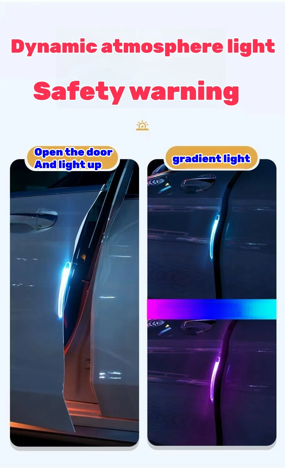 Multi-function door anti-collision warning light