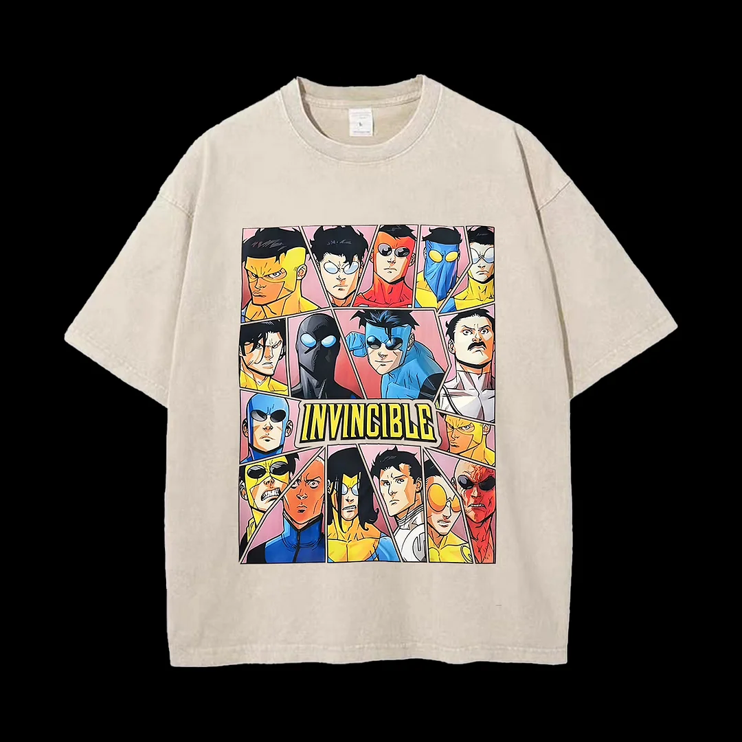 Invincible Printed Unisex Washed T-Shirt